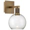 Access Lighting Port Nine Burgundy, Burgundy LED Wall Sconce, Antique Brushed Brass Finish, Clear Glass 63145LEDD-ABB/CLR - alternate 1